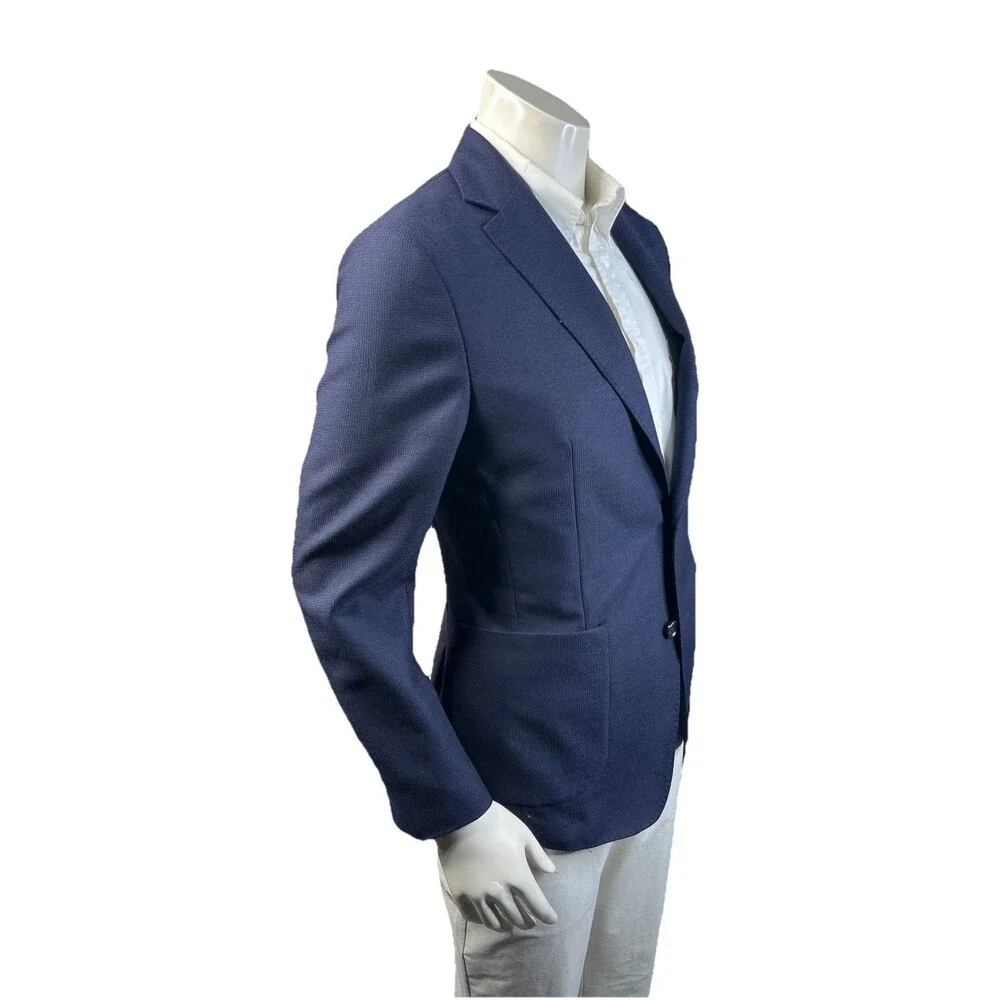 NEW Bonobos Jetsetter Sz 46L Slim Fit Italian Marzotto Wool Blazer Navy Blue - Picture 6 of 15